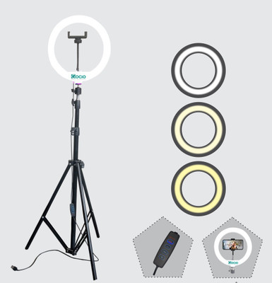 JAMMY ZONES 10“ Ring light video stand mobile holder for reels, video and photo shoot Tripod, Tripod Kit(Black, Supports Up to 2000 g)