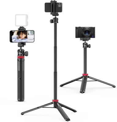 ULANZI MT-44 Extendable Tripod, Selfie Stick with 360* Ball Head, Compatible with Tripod(Black, Supports Up to 1500 g)