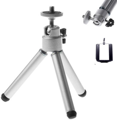 BUFONA Travel Adjustment Mount 1/4 Thread Handheld for Holder Desk Mini Camera Stand Tripod, Tripod Kit, Tripod Clamp, Tripod Ball Head(Silver, Supports Up to 500 g)