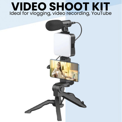 Clairbell (Video Kit) with LED Lights & Wireless Microphone Setup For Vlogging/YouTubeG171 Tripod(Black, Supports Up to 1500 g)