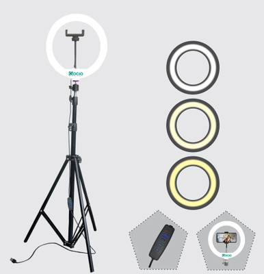 JAMMY ZONES 10“Selfie LED Flash light with tripod stand for bright picture & video quality Tripod, Tripod Kit(Black, Supports Up to 2000 g)