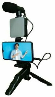 MAFAI Vlogging Kit Video making with Tripod Stand & LED Fill Light tripod 04 Tripod(Black, Supports Up to 1600 g)