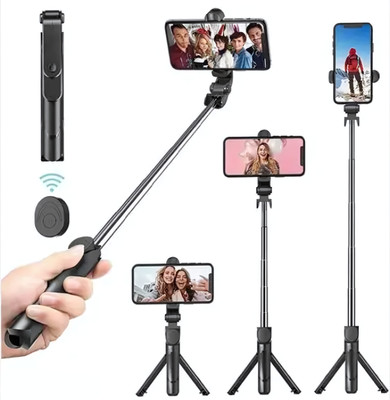 NAFA 3-in-1 Convertible Tripod, 360° Rotating Phone Holder, Bluetooth Remote Tripod(Black, Supports Up to 500 g)