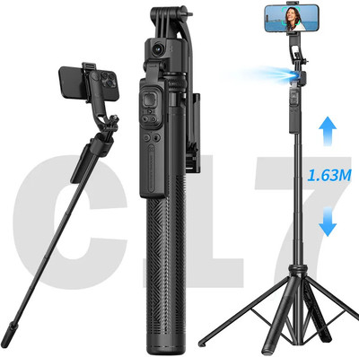 RETRACK C17 AI Smart Auto Follow-Up Face Tracking Gimbal Selfie Stick 360°Rotation Tripod(C17-AI-Black-1635mm Long, Supports Up to 1000 g)