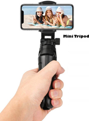 PULTO Photography Mini Tripod for Vlogging with 360 Mobile Holder Broadcast stand Tripod, Monopod, Monopod Kit, Tripod Ball Head, Tripod Bracket, Tripod Clamp, Tripod Kit(Black, Supports Up to 700 g)