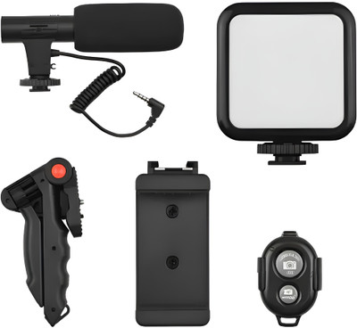 GUGGU Video Kit with Wireless Microphone, LED Lights & Tripod For Vlogging/YoutubeT40 Tripod(Black, Supports Up to 1500 g)