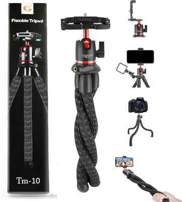 CASON Flexible Gorilla Tripod Stand with Cold Shoe Mount for Mobiles,Cameras,DSLR Tripod(Black, Supports Up to 3000 g)