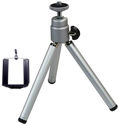 POZUB Photography Telescopic Tripod | Mini Tripod for Mobile Phones with Mobile Clip Tripod, Tripod Kit(Silver, Supports Up to 500 g)