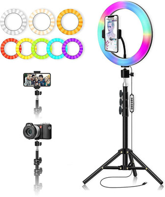 ROYAL SCOT GREY 12” RGB Ring Light with 7 Feet Stand, Dimmable LED 40 Colors Circle Light Tripod(Multicolor, Supports Up to 2500 g)