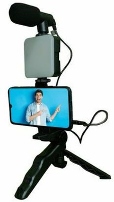 APSOLIGHT Vlogging Kit Video making with Tripod Stand & LED Fill Light tripod 02 Tripod(Black, Supports Up to 1600 g)