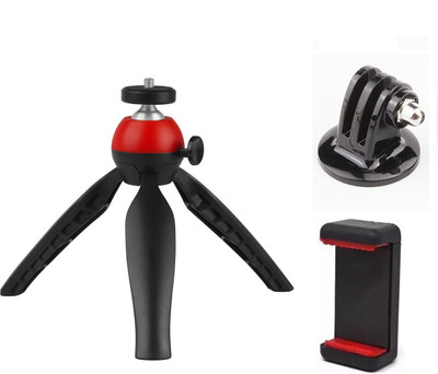 Flipkart SmartBuy Mini Tripod Adapter Mobile Tripod Holder Tripod(Black & Red, Supports Up to 1000 g)