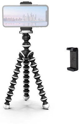 RECTITUDE Gorilla Ultra Flexible with Phone Holder & Adjustable Pan Head for Mobile Camera Tripod(White/Black, Supports Up to 1000 g)