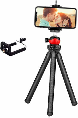 RECTITUDE Pocket Size & Durable Tripod for Phone, Mini Camera Tripod with Universal Clip Tripod(Black, Supports Up to 1000 g)