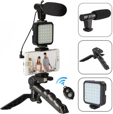 TECHEL Vlogging Kit for Making Accessories xzs6 Tripod(Silver, Supports Up to 3000 g)