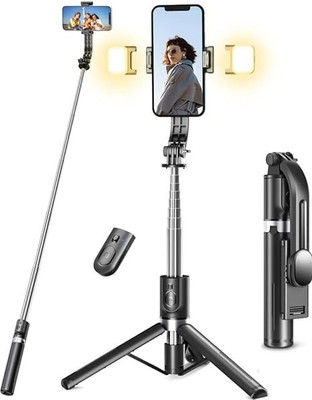 Sconzi Selfie Stick Tripod with Remote, Light – for iPhone/Samsung Tripod(Black, Supports Up to 1100 g)