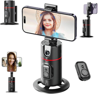 FKU P02 Auto Face Tracking Gimbal Mobile Holder Detachable Stand for Vlogging, Reel Tripod(Black, Supports Up to 1000 g)