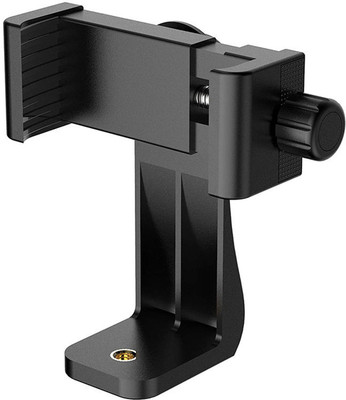 WRADER 360 Degree Rotatable Mobile Phone Holder for Tripod Mount Phone Holder Clip for Tripod, Tripod Ball Head, Tripod Bracket, Tripod Clamp, Tripod Kit, Monopod, Monopod Kit(Black, Supports Up to 1500 g)