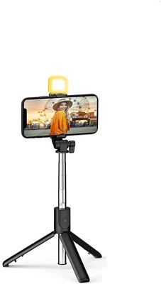 HIFY Mini Selfie Stick Tripod, Phone Tripod with Fill Light 3 Modes 3 Brightness Portable Pocket Bluetooth Selfie Stand with Wireless Remote Tripod, Monopod(Black, Supports Up to 400 g) HIFY Mini Selfie Stick Tripod, Phone Tripod with Fill Light 3 Modes 3 Brightness Portable Pocket Bluetooth Selfie Stand with Wireless Remote Tripod, Monopod(Black, Supports Up to 400 g)