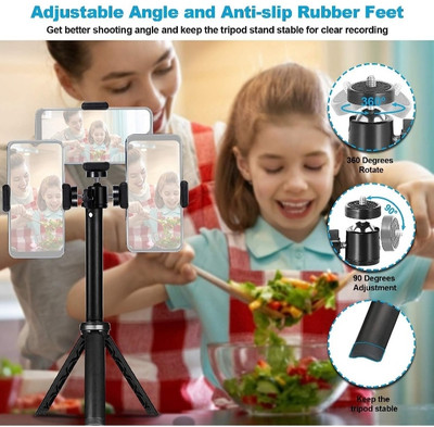 TECHGEAR Mini Tripod for Camera/Phone/Webcam, Extendable Tripod Stand Tripod(Black, Supports Up to 0.25 g)