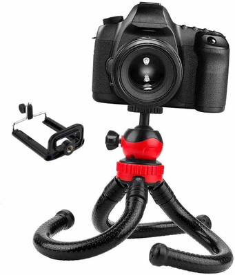 RECTITUDE Mini Flexible 12 Inch Height Tripod With 360 Degree Rotating Ball Head Tripod(Black, Supports Up to 1000 g)