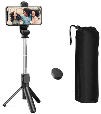 BOPUD Selfie Stick Tripod with Extendable Monopod 360 Degree Rotation Phone Holder Tripod, Monopod, Monopod Kit, Tripod Kit(Black, Supports Up to 500 g)