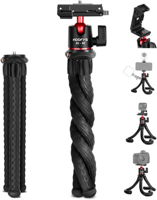 Adofys AT-40 Camera Flexible Tripod, Cell Phone Tripod Gorilla Tripod Stand Tripod(RED AND BLACK, Supports Up to 3000 g)