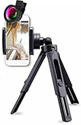 Exxelo 2 in 1 Camera Lens Kit with 0.45X Wide Angle Lens + 15Xro Lens Tripod(Multicolor, Supports Up to 490 g)