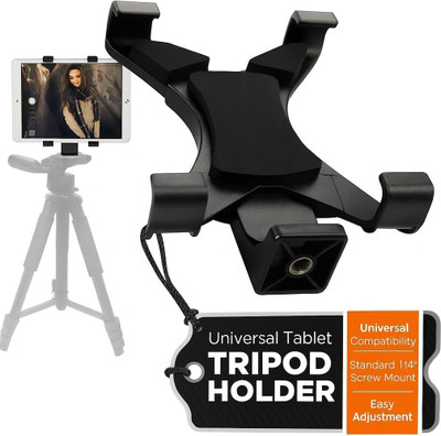 USPOT Universal Tablet Tripod Holder Mount Adapter for All Mobiles Tablet Tripod(Black, Supports Up to 1500 g)