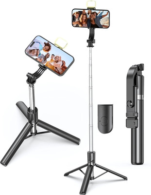NAFA 66-Inch Tripod with Flashlight, Adjustable Stand for Camera & Smartphone Tripod(Black, Supports Up to 1000 g) deal from flipkart NAFA 66-Inch Tripod with Flashlight, Adjustable Stand for Camera & Smartphone Tripod(Black, Supports Up to 1000 g) deal from flipkart