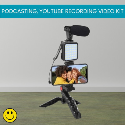 FRONY Video Kit with Wireless Microphone, LED Lights & Tripod For Vlogging/YoutubeA70 Tripod(Black, Supports Up to 1500 g)