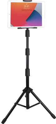 BROLAVIYA Mobile and Tablet Stand for Home Office Stage for All 4-10.1 Inch Devices Tripod(Black, Supports Up to 500 g)