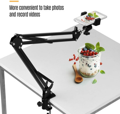 Mobtude Overhead Tripod Video Stand Phone Stand For Drawing Video Shoot & 360° Rotation Tripod, Tripod Ball Head, Tripod Bracket, Tripod Clamp, Tripod Kit(Gooseneck Mobile Holder, Supports Up to 1500 g)