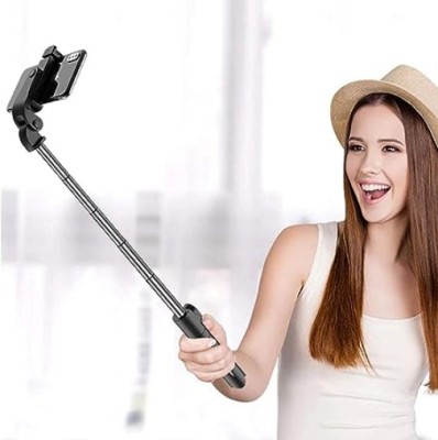 GUGGU KL_532B_XT-02 Mobile Stand with Selfie Stick Bluetooth Selfie Stick (Black) Tripod(Black, Supports Up to 1500 g)