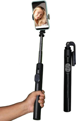 Ruskin Selfie Stick Tripod Y17 180cm expandable Tripod Bluetooth Remote Tripod, Monopod Kit, Tripod Kit(Black, Supports Up to 1000 g)