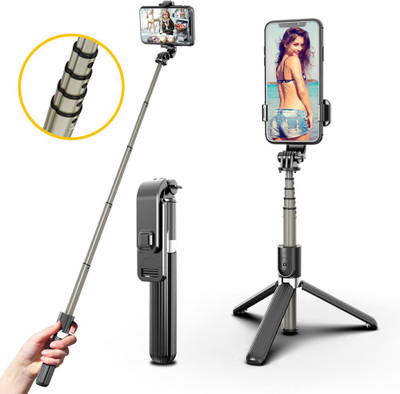 NAFA Bluetooth Selfie Stick(Black, Remote Included)
