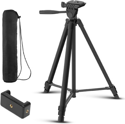 DIGITEK DTR 480 LW Portable Lightweight Aluminum Tripod with Operating Height 4.75 Feet Tripod(Black, Supports Up to 2000 g)