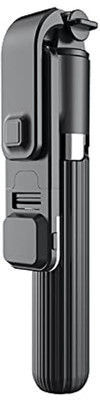 Point Zero Mini Tripod Mobile Stand Holder Adjustable Height & 360 Degree Rotating Tripod(Black, Supports Up to 400 g)