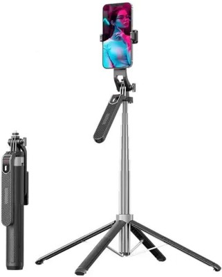 FKU Extended Version 2.2M Long Tripod Phone Stand Holder With Bluetooth Remote Tripod(Black, Supports Up to 1000 g)