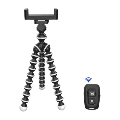 DIGITEK Gorilla Tripod/Mini Tripod for Mobile Phone with Phone Mount & Remote | Flexible Gorilla Stand for DSLR & Action Cameras (DTR 260 GT) Tripod Kit(Black, White, Supports Up to 1 kg)