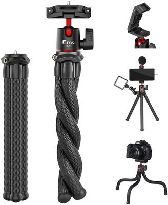Syvo S-11 Flexible Gorilla Tripod Stand for Mobiles, Cameras, DSLR Tripod, Tripod Kit(Black, Supports Up to 4000 g)
