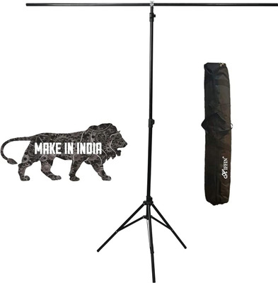 Hiffin hf T-Shape 9x6 Ft. Backdrop Stand ,6ft Wide 9ft Tall Adjustable Background Support System Kit Heavy Duty Thicken Photo Backdrop Stand for Parties Birthday Photographic Studio Video (T-Shape Background Kit) Tripod Kit(Black, Supports Up to 5000 g)