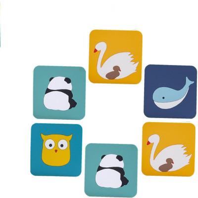 pepplo Pvc Coaster D-B Small Cartoon_Sqr_Mix-6,Pack of 6 Silicone Trivet(Pack of 6)