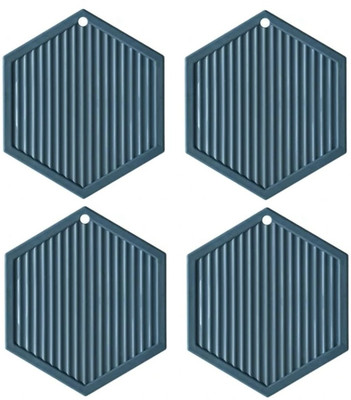 pepplo Pvc Coaster C-D Triangle-Blue-4,Pack of 4 Silicone Trivet(Pack of 4)