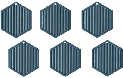 pepplo Pvc Coaster C-D Triangle-Blue-6,Pack of 6 Silicone Trivet(Pack of 6)