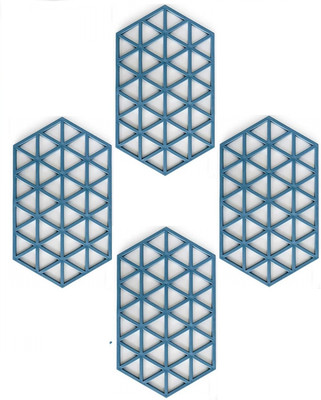 pepplo PVC Coaster large Heavy-B1-Triangle-Blue_4,Pack of 4 Silicone Trivet(Pack of 4)