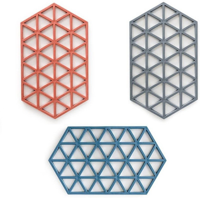 olwick 3 Pcs Silicone Table Mats, Non Slip Coasters for Bowl Dishes (Random Color) Polyvinyl Chloride Trivet(Pack of 3)