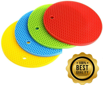 ved online mart ST-4C-RGBY Non-slip Honeycomb Textured Silicone Trivet(Pack of 4)