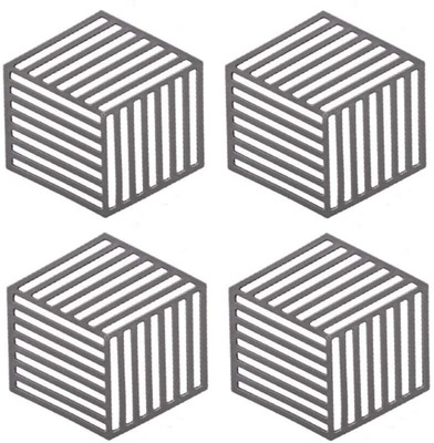 pepplo PVC Coaster Heavy-B2 Line-Grey_4,Pack of 4 Silicone Trivet(Pack of 4)