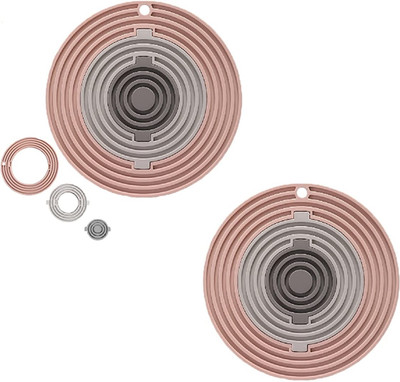 Besillia 3 in 1 Multisize Silicon Trivets Mat for Hot Dishes Pots & Pans Round Trivet(Pack of 2)