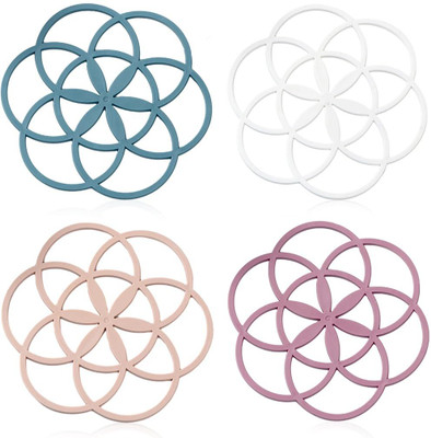 MAYCREATE 4pcs Silicone Trivet Mat Hot Pot Holder Hot Pads for Table Trivet for Hot Dishes Not Applicable Trivet(Pack of 4)